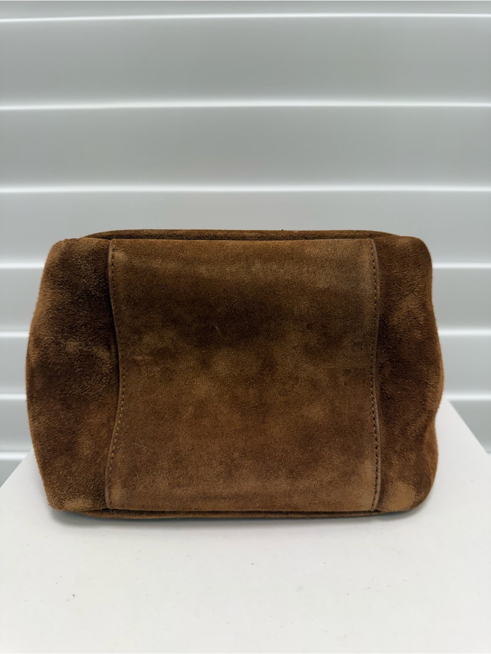 Saint Laurent Brown Suede Tote with Gold YSL Emblem - Picture 8 of 11